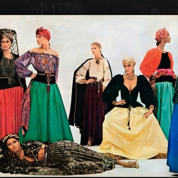 Yves Saint Laurent Skirt Black Moire Maxi Rare Ballet Russes Vintage 70s EU 42 - Picture 6 of 16